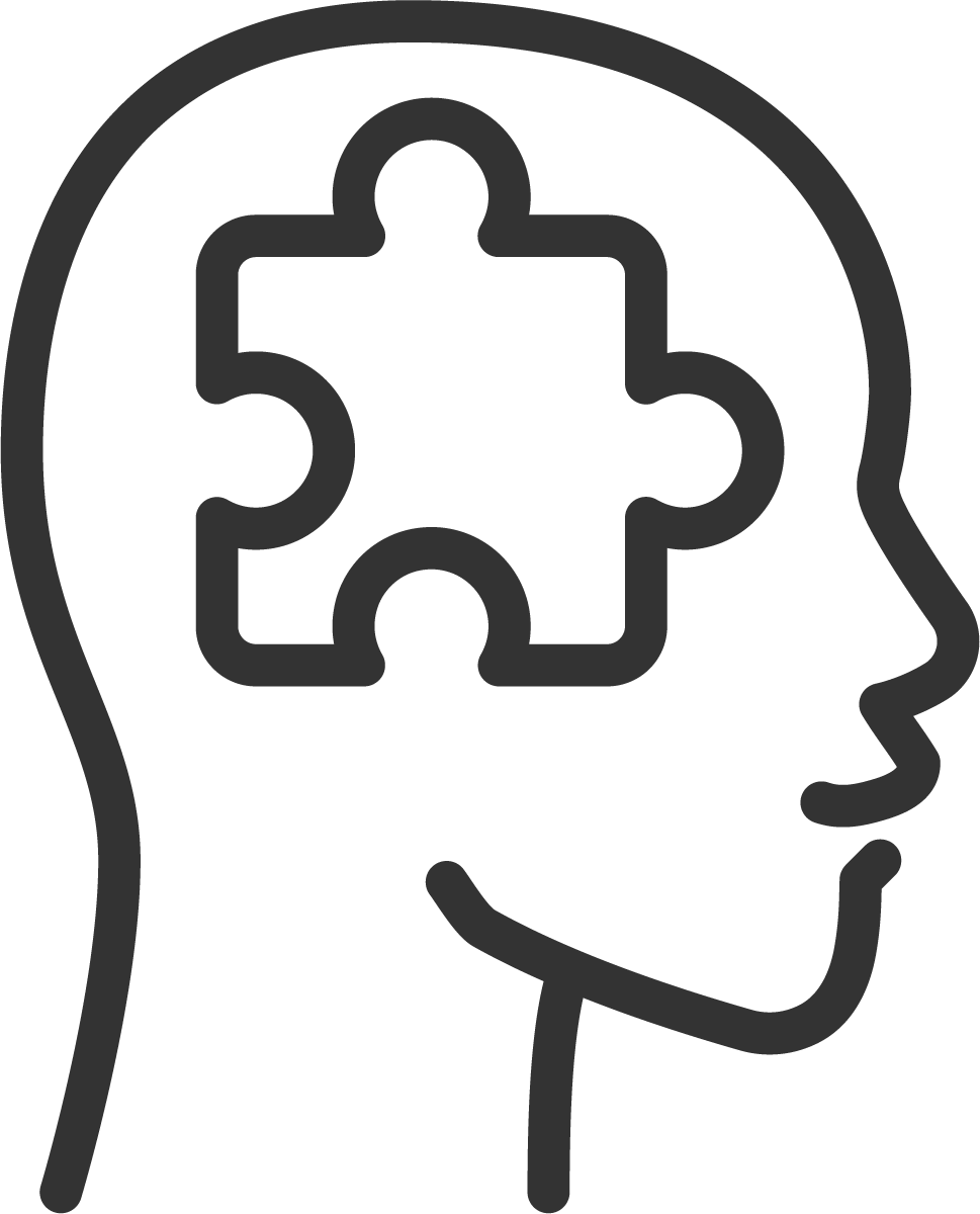 Kopf mit Puzzle Icon