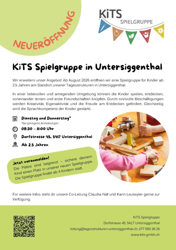 Flyer Spielgruppe Untersiggenthal